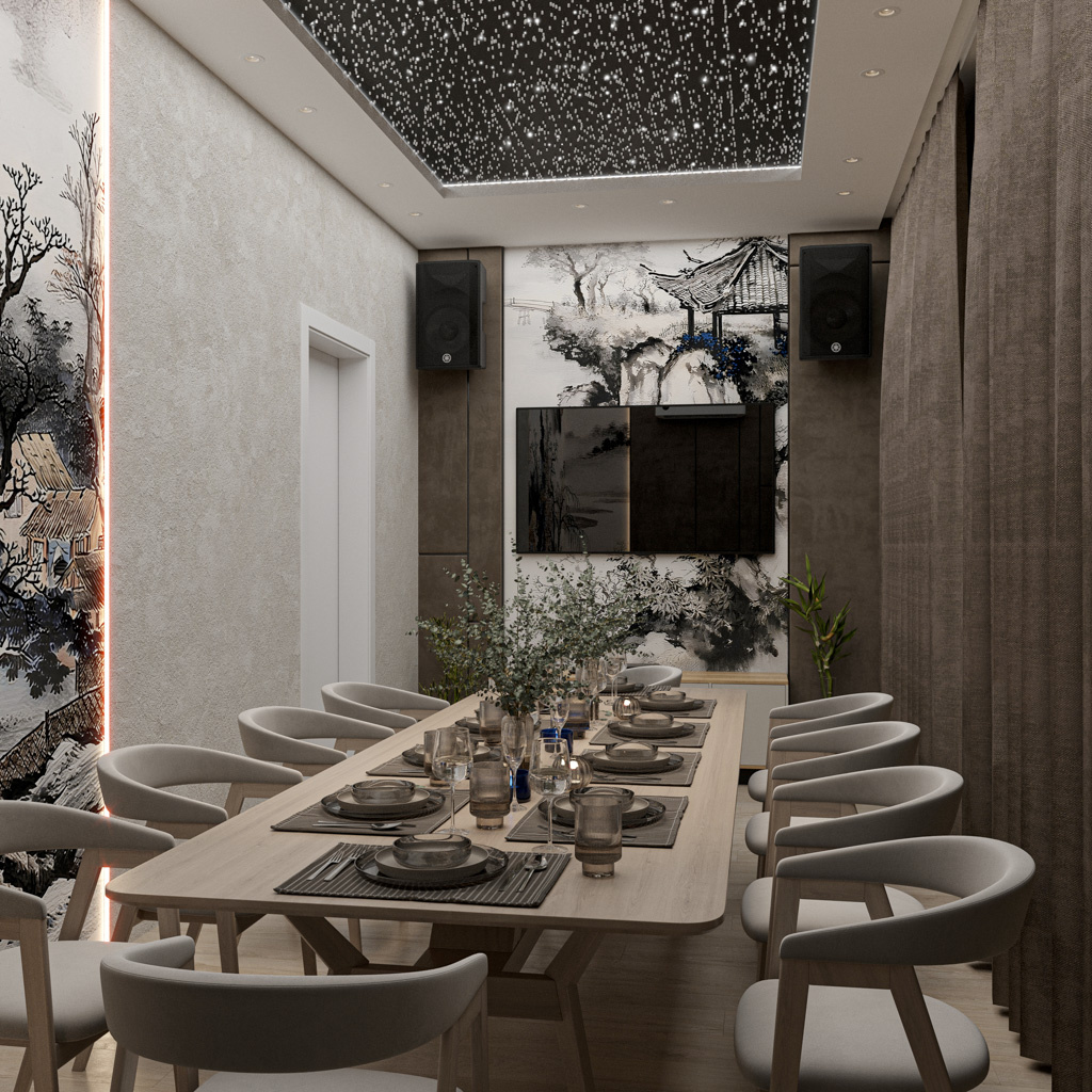 Дизайн проект Korean Town | VIP Rooms в Караганда